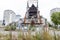 Badly damaged Christchurch Cathedral by the 2011 earthquake at the Cathedral Square in Christchurch Central