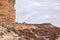 Badly eroded limestone rock face at Castle Rock