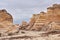 Badly eroded weathered limestone pillars