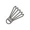 Badminton ball icon vector. Line badminton symbol.