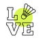 Badminton love sign