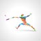 Badminton player abstract vector eps illustration
