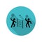 Badminton players long shadow icon. Simple glyph, flat vector of arrow icons for ui and ux, website or mobile application