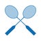 Badminton rackets. Vector illustration decorative background design