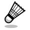 Badminton shuttlecock racket sport ball logo vector line 3d game icon
