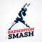 Badminton Smash Logo Design Template