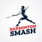 Badminton Smash Logo Design Template