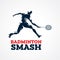 Badminton Smash Logo Design Template