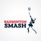 Badminton Smash Logo Design Template