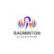 Badminton sport Logo. Colorfull style. design inspiration. Vector Illustration