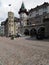 Badrutt`s palace hotel building in european St. Moritz city center in Switzerland - vertical