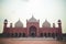 Badshahi Masjid Punjab Lahore Pakistan Panorama landscape View Domes and Minaret of king Mosque Lahore