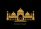 Badshahi Mosque vector icon. Badshahi masjid golden color illustration. Badshahi masjid icon