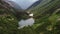 Baduk Lakes Valley in the Caucasus mountains aerial view