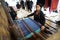 Baduy women weaving traditional cloth