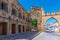 Baeza, Spain, May 26, 2021: Jaen gate and Villalar arch at Spani