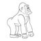 Baffled cartoon male of gorilla
