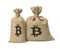 Bag with bitcoin.