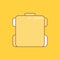 bag, camping, zipper, hiking, luggage Flat Line Filled Icon. Beautiful Logo button over yellow background for UI and UX, website