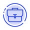 Bag, Case, Suitcase, Workbag Blue Dotted Line Line Icon