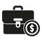 Bag compensation icon simple vector. Work business
