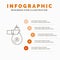 Bag, finance, give, investment, money, offer Infographics Template for Website and Presentation. Line Gray icon with Orange