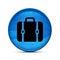 Bag icon on classy splash blue round button illustration