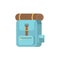 Bag pack icon, flat design camping equipment concept
