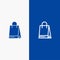 Bag, Shopping, Canada Line and Glyph Solid icon Blue banner Line and Glyph Solid icon Blue banner