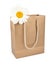 Bag for shopping with daisy flower