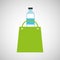 Bag shopping water bottle icon