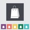 Bag store flat single icon.