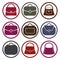 Bag vector icons set, fashion symbols collection.