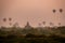 Bagan Myanmar, hot air balloon during Sunrise above temples and pagodas of Bagan Myanmar, Sunrise Pagan Myanmar temple