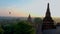 Bagan Myanmar, hot air balloon during Sunrise above temples and pagodas of Bagan Myanmar, Sunrise Pagan Myanmar temple