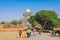 BAGAN, MYANMAR - JANUARY 21: 2019.Unidnetified people come to visit and make merit at Thatbyinnyu temple Majestic pagoda towering