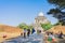 BAGAN, MYANMAR - JANUARY 21: 2019.Unidnetified people come to visit and make merit at Thatbyinnyu temple Majestic pagoda towering