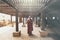 Bagan, Myanmar - March 2019: Buddhist monk praying in a monastery