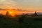 Bagan temples at a beautiful sunset