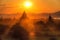 Bagan temples at sunset