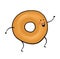 Bagel cartoon character on white background
