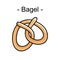 Bagel illustration on white background.