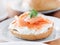 Bagel and lox with sprig of dill
