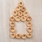 Bagels on a wooden background