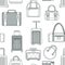Baggage and bags, handbags and luggage seamless pattern