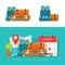 Baggage bags heap or travel trip luggage pile stacked isolated clipart vector flat cartoon illustration as travel or