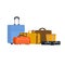 Baggage. Bags and suitcases, vector illustration