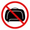 Baggage ban icon. No baggage sign. Suitcase is prohibited. Travel concept