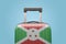 Baggage with Burundi flag print tourism and vacation concept