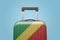 Baggage with Congo flag print tourism and vacation concept